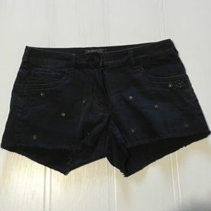 Maison Scotch Black Star Studded Shorts Size 25